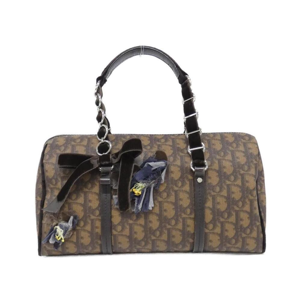 Christian Dior Trotter Romantique bag brown Diorissimo body velvet bow
